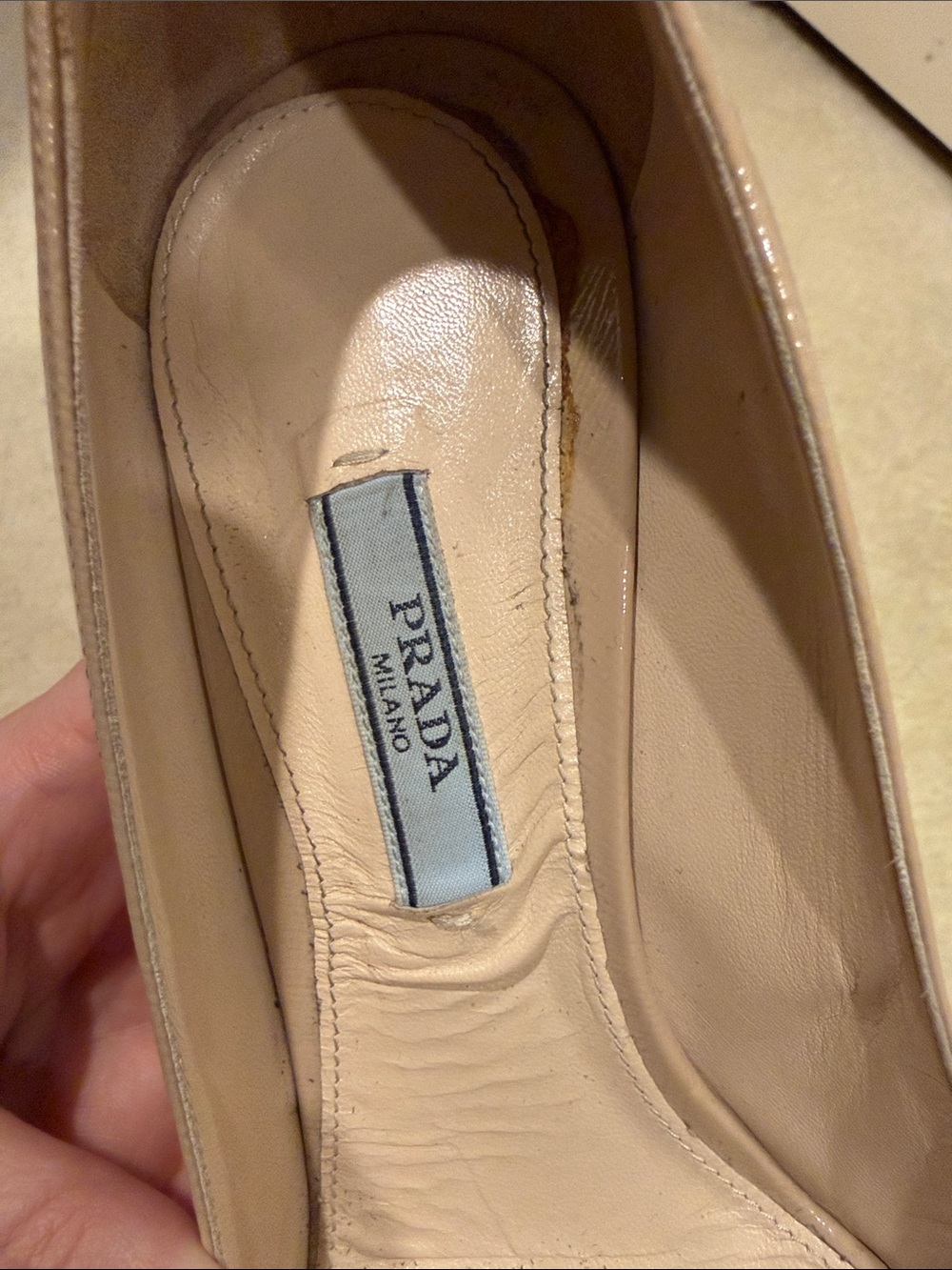 Prada Blush Patent Leather Pointed-Toe Stiletto Pumps - Picture 2 of 8